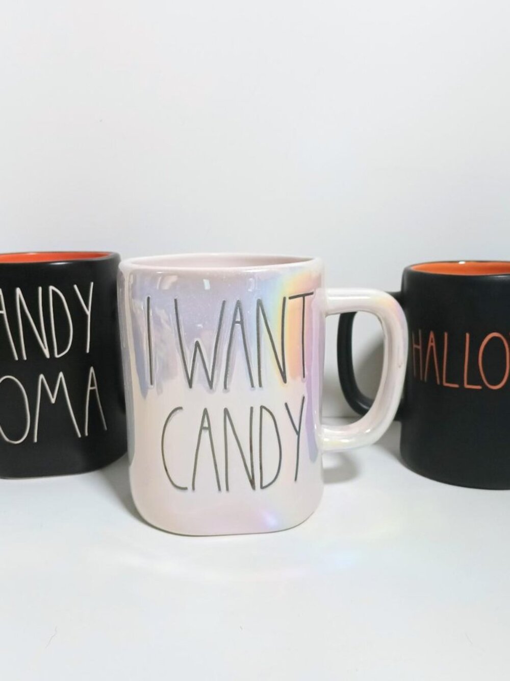 Rea Dunn Halloween Mug Lot Candy Coma I Want Candy and Happy Halloween